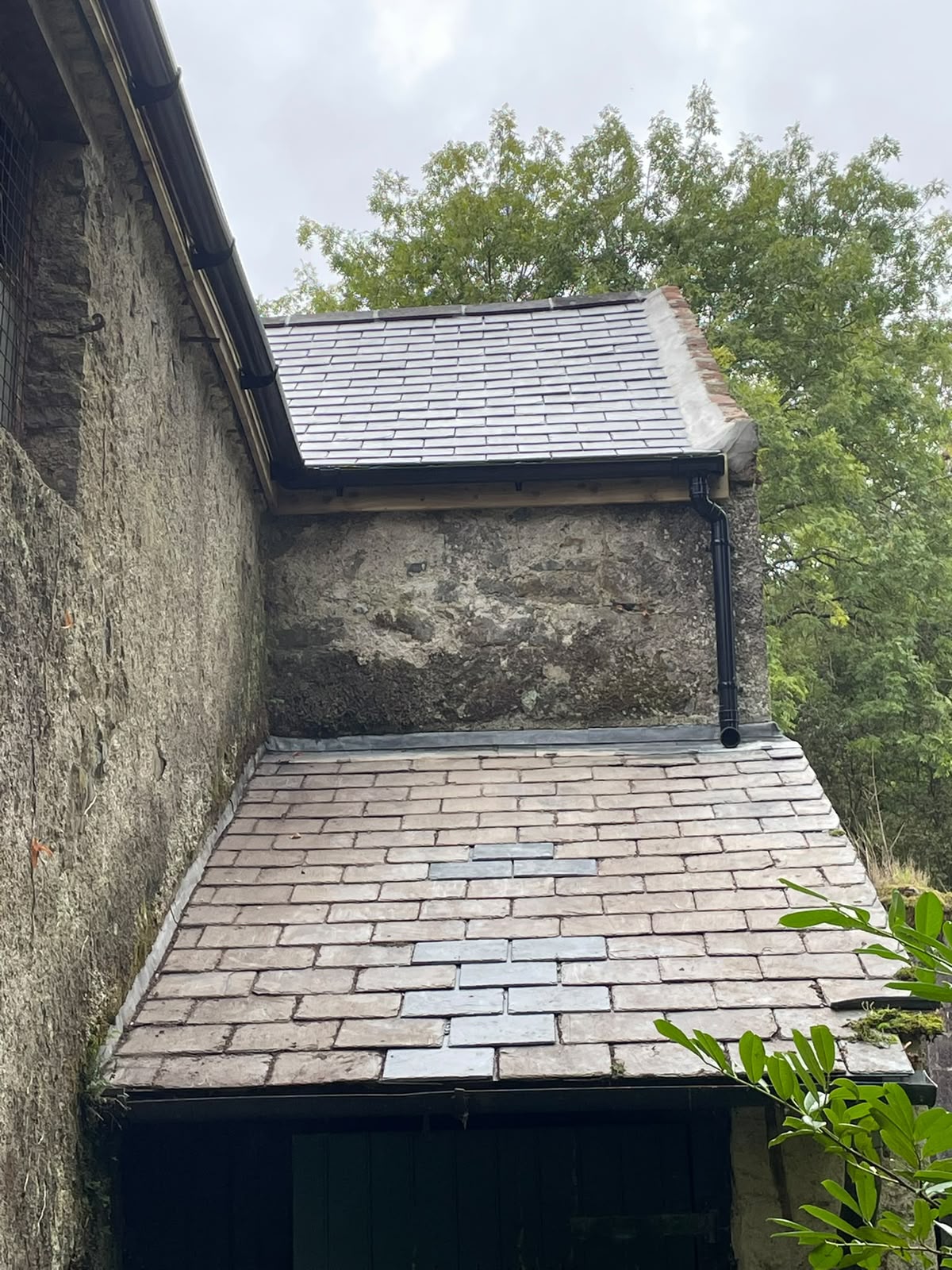 Slate roof repair patch detail by Stonevale Construction